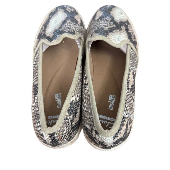 Clarks Azella Theoni Perforated Espadrille Snakeskin Slip On Flats Shoes sz 8 - Picture 10 of 16